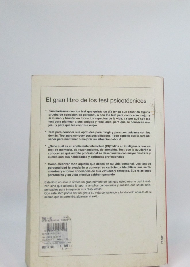 Comprar El Gran Libro De Los Test Psicot Cnicos Libros Eco