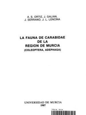 4584283485206.jpg La fauna de carabidae de la región de murcia (coleoptera, adephaga)