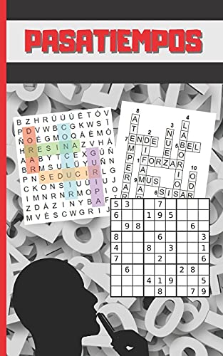 9781072964629_pasatiempos-formato-bolsillo-tamano-especial-viaje-o-vacaciones-sudokus-crucigramas-y-sopas-de-_front-1.jpg Pasatiempos: formato bolsillo - tamaño especial viaje o vacaciones. sudokus, crucigramas y sopas de letras con varios niveles de dificultad. incluye soluciones. (spanish edition)