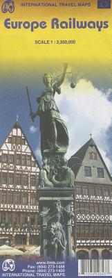 1. europe railways travel reference map 1:3,350,000