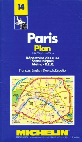 Paris plan: repertoire des rues sens uniques metro r.e.r./francais, english, deutsch, espanol (no 14)