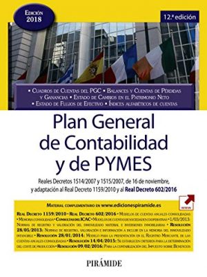9788436839159_plan-general-de-contabilidad-y-de-pymes-reales-decretos-15142007-y-15152007-de-16-de-noviembre-_front-1.jpg Plan general de contabilidad y de pymes: reales decretos 1514/2007 y 1515/2007, de 16 de noviembre, y adaptación al real decreto 1159/2010