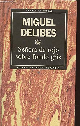Señora de rojo sobre fondo gris