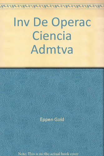 Inv de operac ciencia admtva